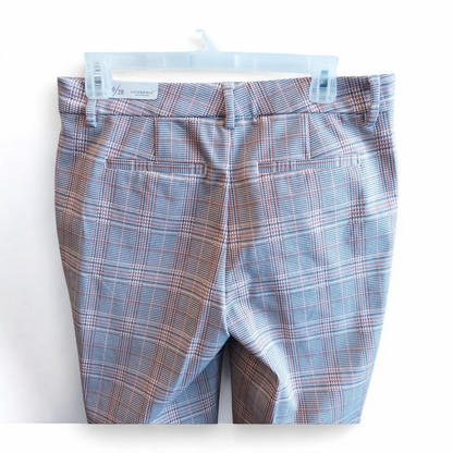 Liverpool Kelsey Lava Flow orange plaid straight leg trousers with tags hanging on white cabinet image 7