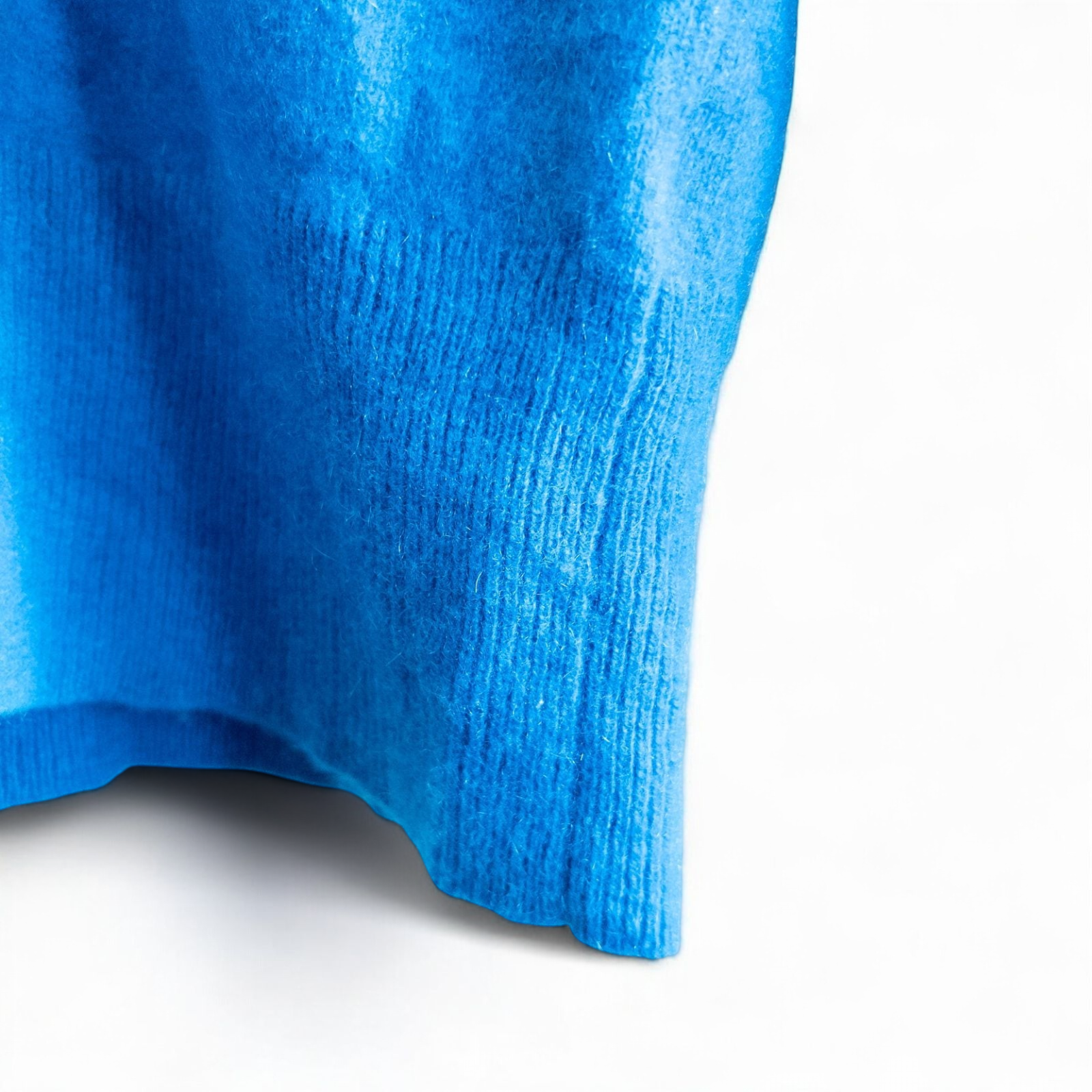 Halogen bright blue v neck cashmere sweater womens medium displayed on hanger image 3