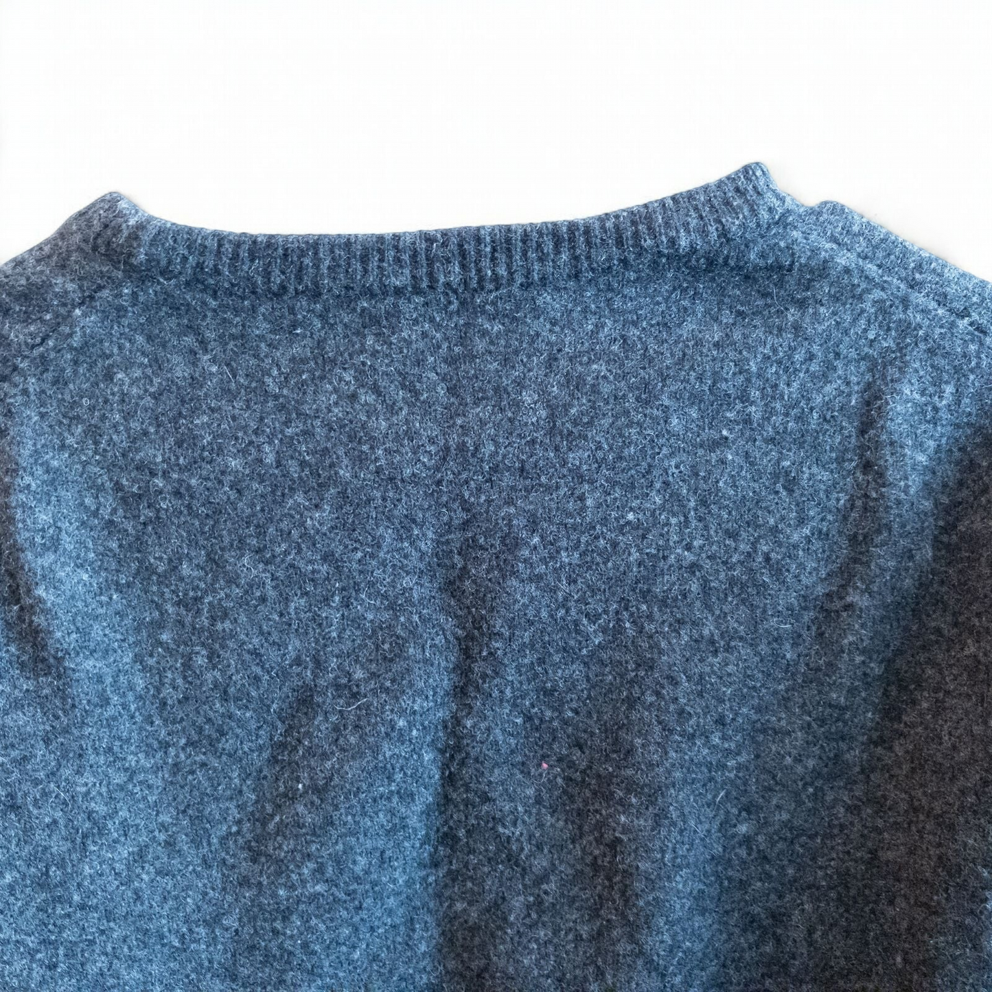 Cremieux men's gray wool sweater with sitting dog graphic wearing a yellow scarf front view image 7