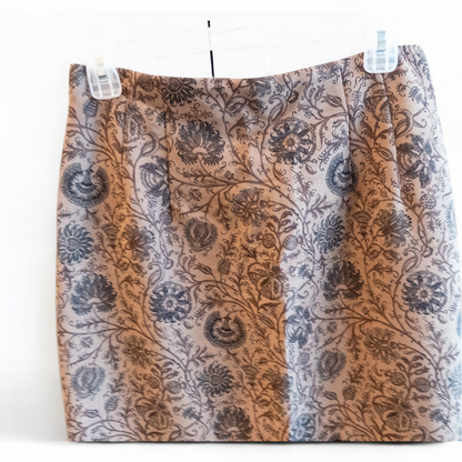 Briggs brown suede longline jacket with padded shoulders and paisley maxi skirt set sized women's 8 image 11