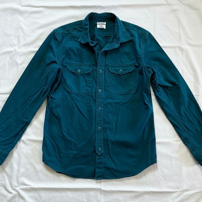 Old Navy Green Pine Your Mann Long Sleeve Heavy Twill Shirt Mens Medium