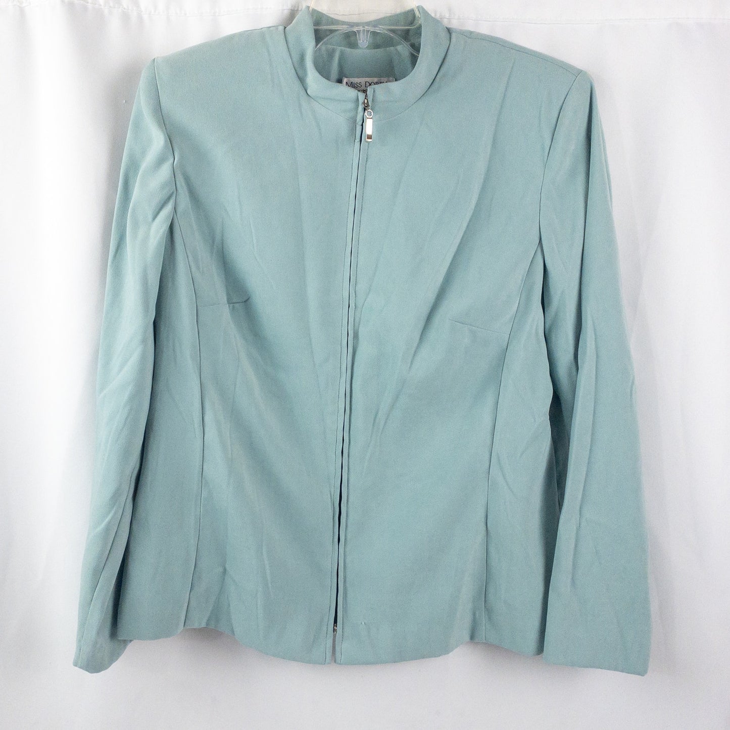 Miss Dorby Pastel Blue Faux Suede Jacket & Tank Set Womens 8 Medium