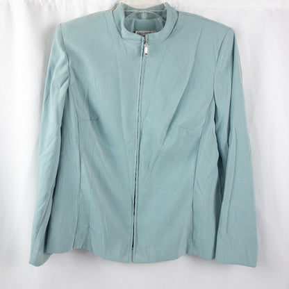 Miss Dorby Pastel Blue Faux Suede Jacket & Tank Set Womens 8 Medium