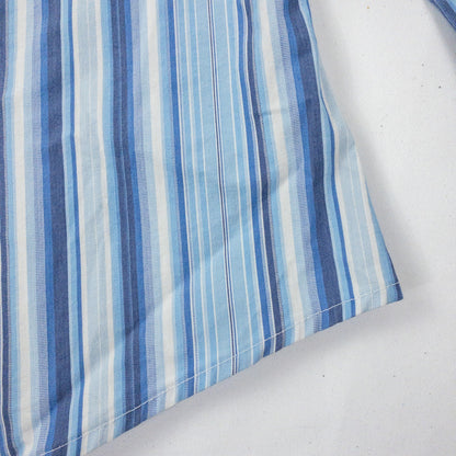 GH Bass & Co Blue White Striped Button Blouse Shirt Womens Medium