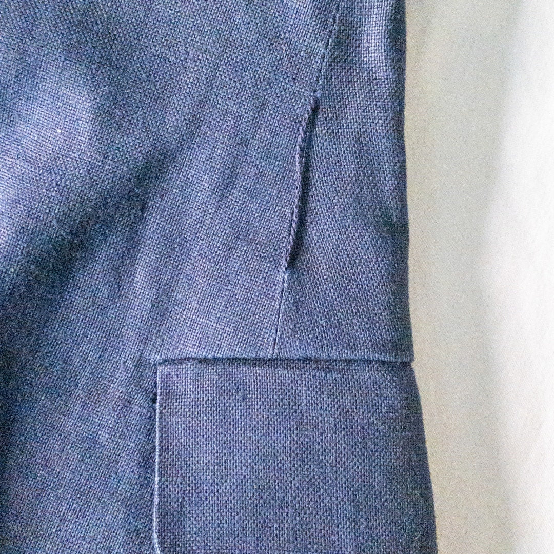 Ralph Lauren Black Label Vintage Blue Linen Blazer Jacket Womens 4-6 Small
