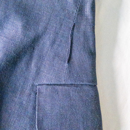 Ralph Lauren Black Label Vintage Blue Linen Blazer Jacket Womens 4-6 Small