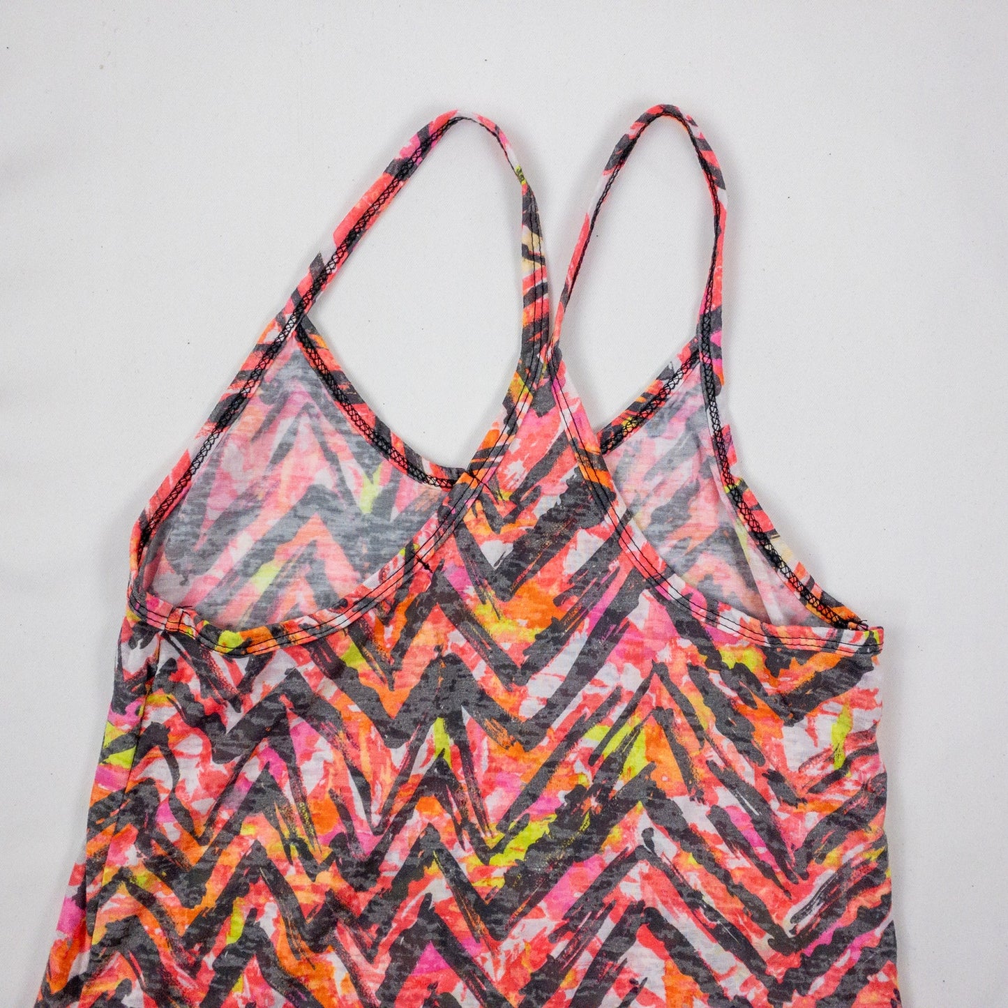 Delias Neon Pink Chevron Racerback Tank Top Womens Medium