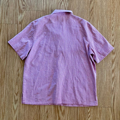 Koret Vintage Red Gingham Beaded Embroidered Button-up Shirt Womens Large