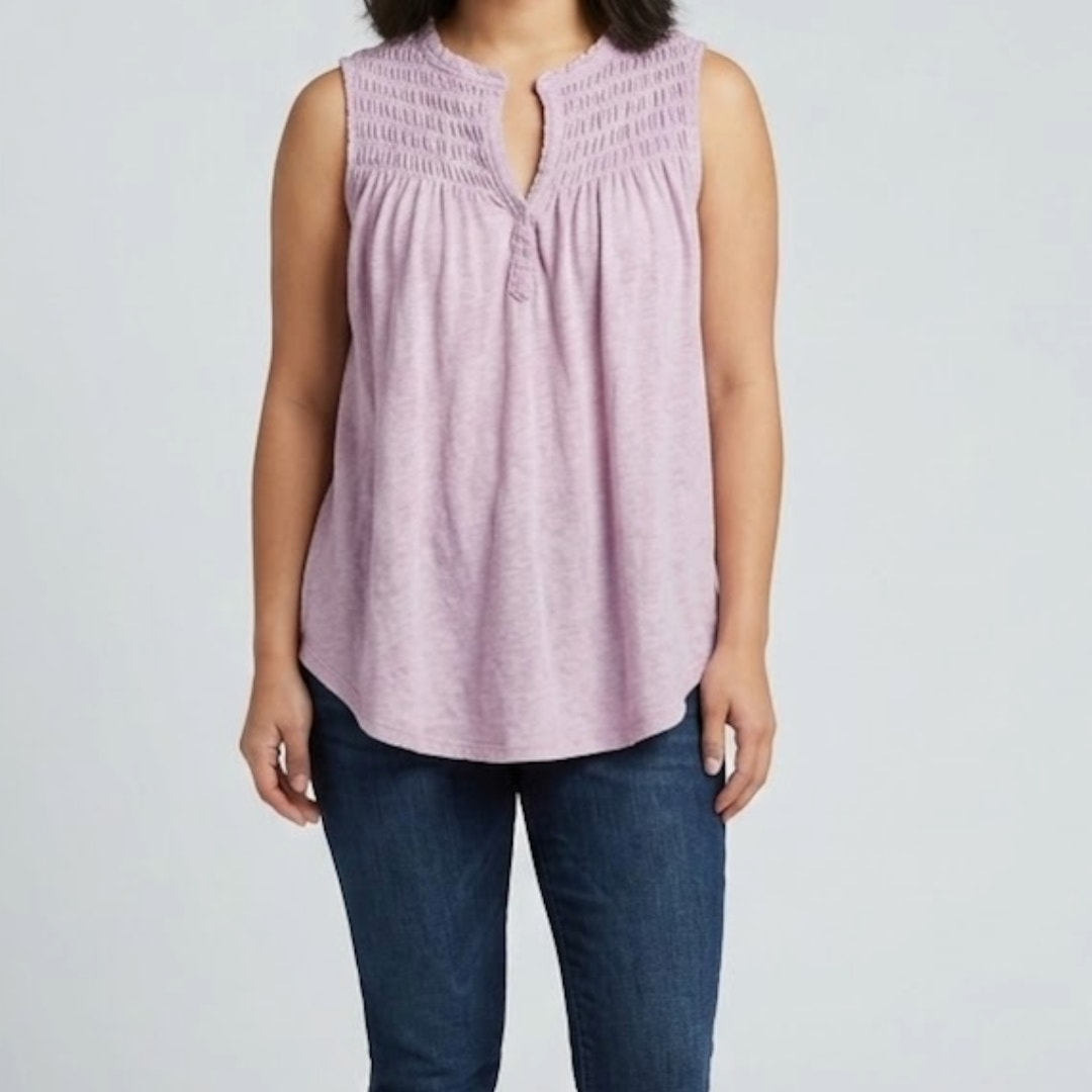 Free People New To Town Smocked Tank Top Blouse Pink Womens Small