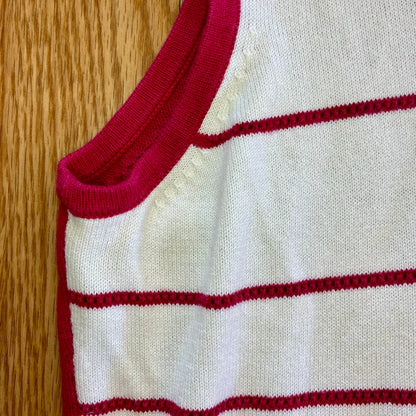Vintage Green Lamb Y2K Pink & White Sleeveless Tank Top Womens 8 Medium