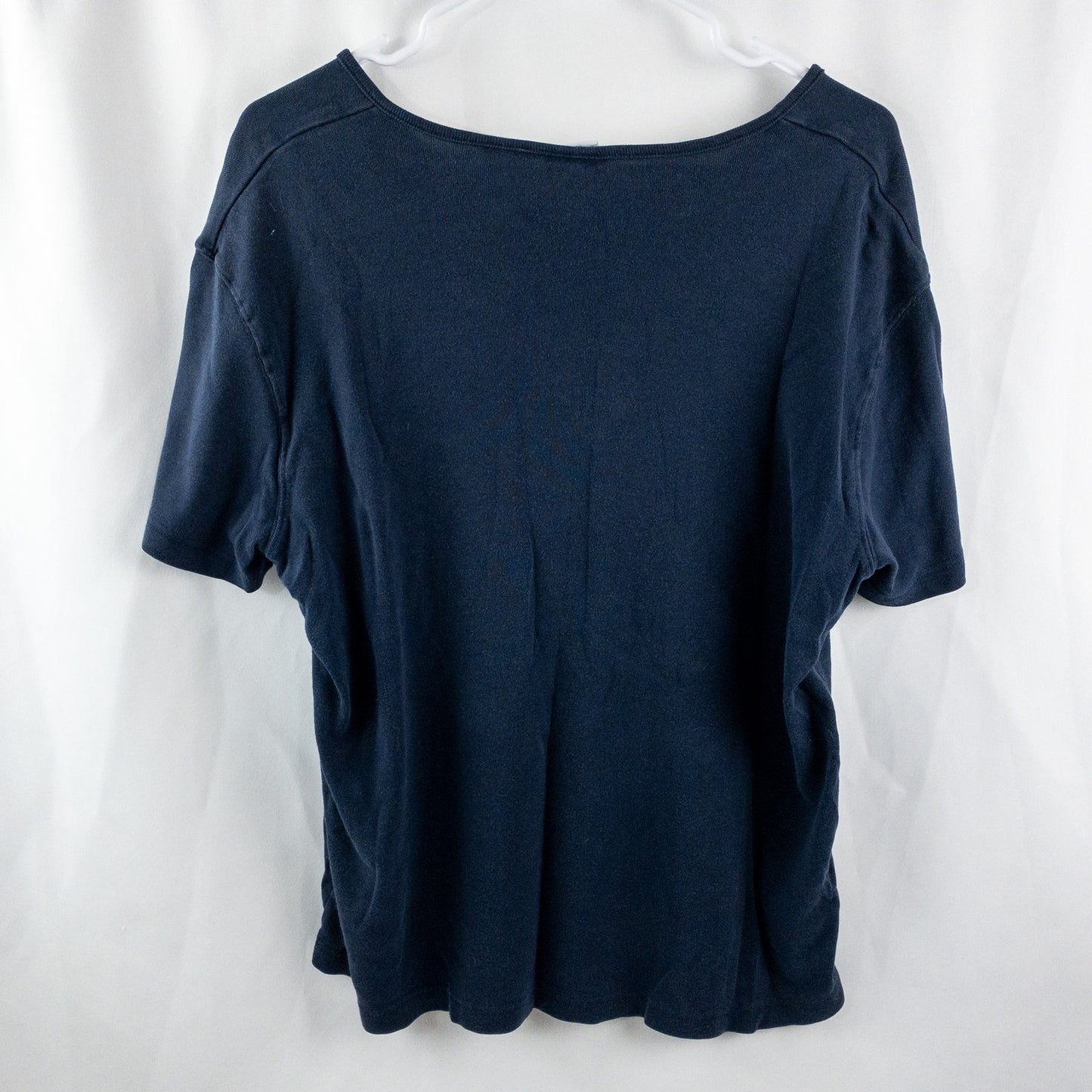 Bobbie Brooks Vintage Navy Blue Button Tee Shirt Womens XLarge