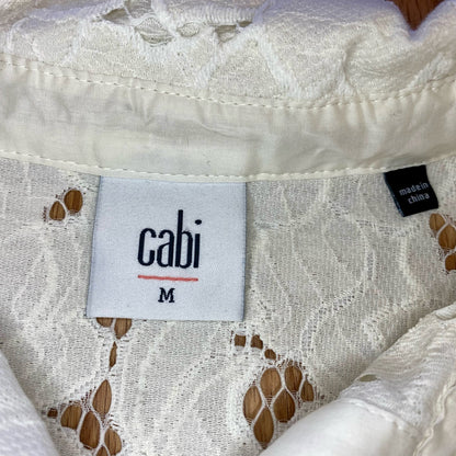 Cabi #5162 Spring Portrait White Floral Lace Shirt Jacket Womens Medium