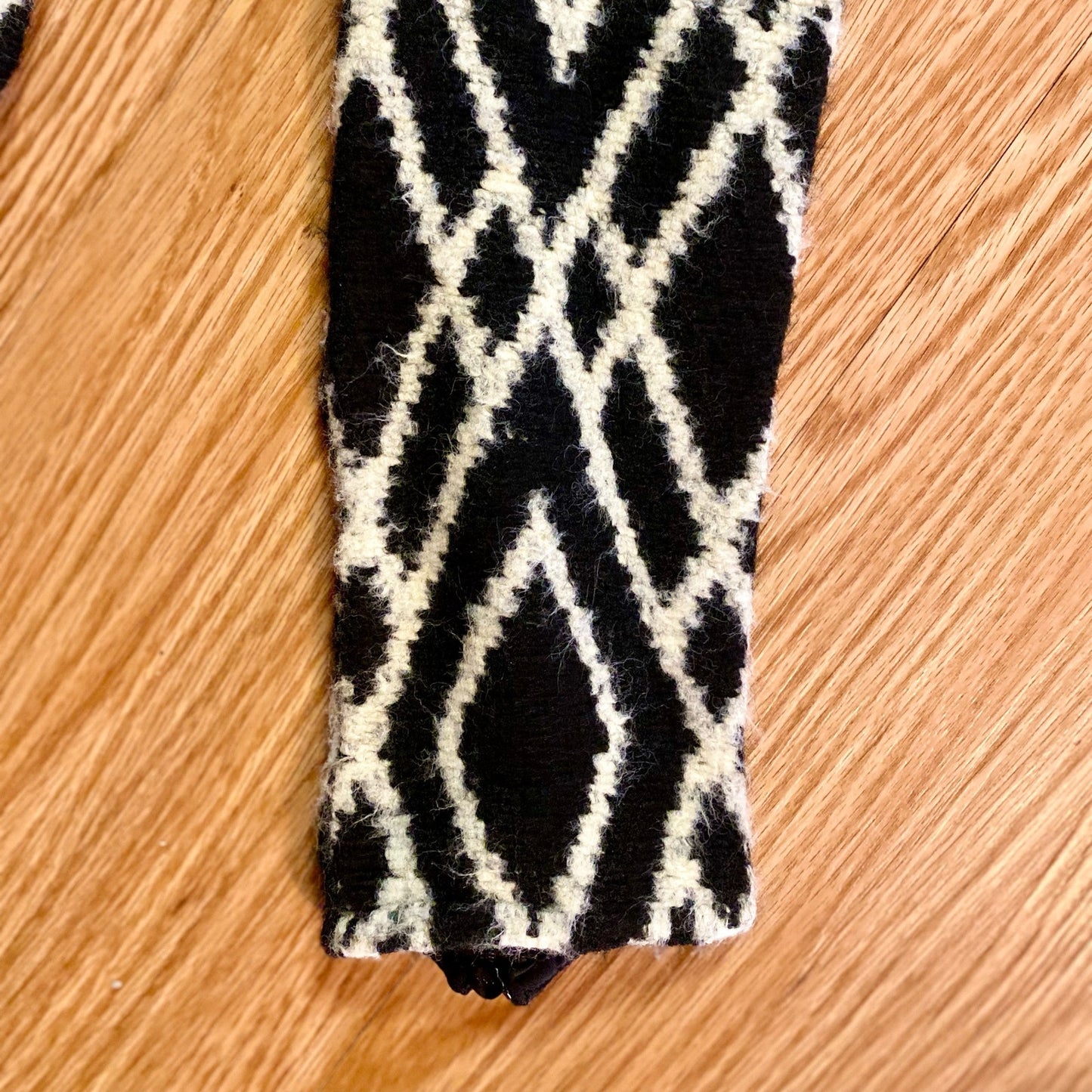 Tucker Black White Diamond Stripe Mini Sweater Dress Womens Small