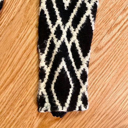 Tucker Black White Diamond Stripe Mini Sweater Dress Womens Small