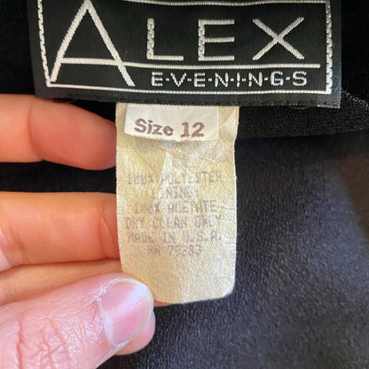Alex Evenings Vintage Black Minimalist Maxi Skirt Womens Medium USA