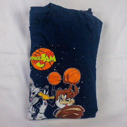 Looney Tunes Vintage Space Jam Tune Squad Blue Graphic Tee Shirt Mens Small