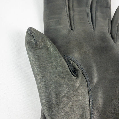 Fownes Vintage Dark Gray Leather Gloves Womens Medium 7