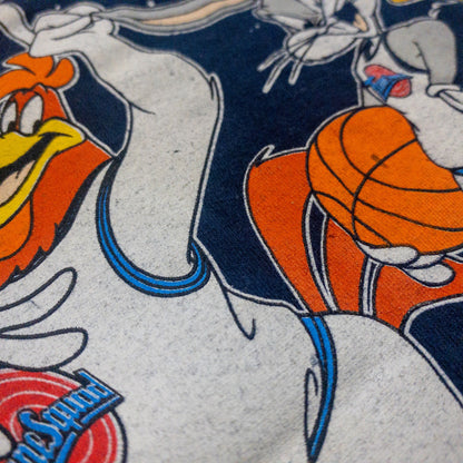 Looney Tunes Vintage Space Jam Tune Squad Blue Graphic Tee Shirt Mens Small