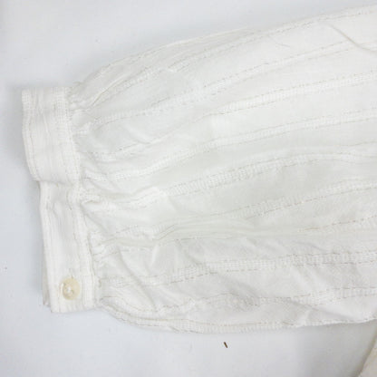 Madewell White Metallic Silver Striped Blouse Womens Small