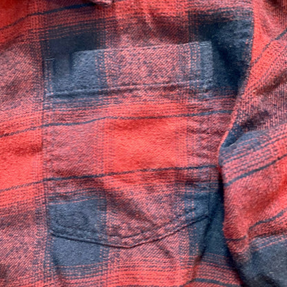 Burnside Red Blue Plaid Flannel Shirt Unisex Mens Small Womens Medium
