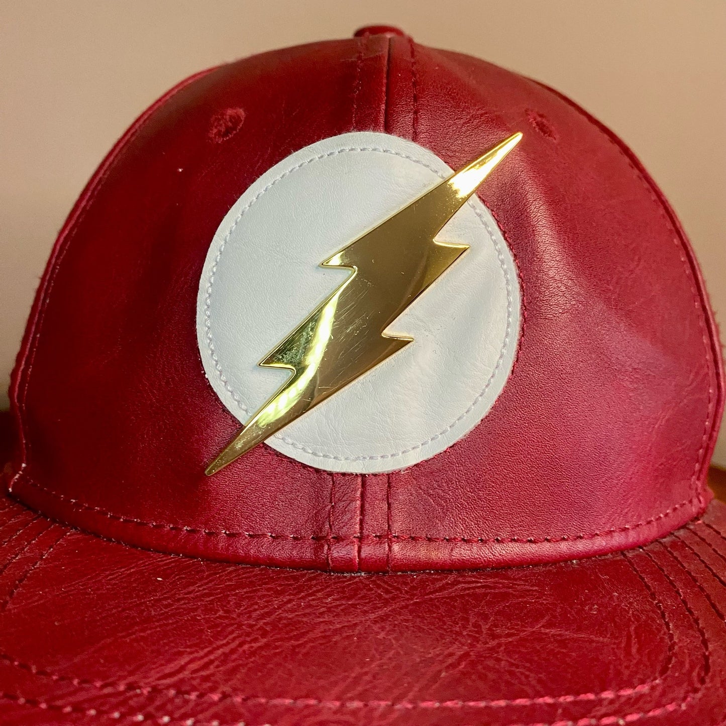 DC Comics The Flash Superhero Red Leather Hat Unisex Mens One Size