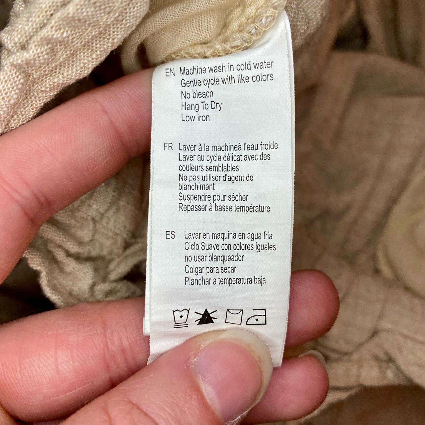 Streetwear Society Beige Linen Paperbag Waist Shorts Womens Medium
