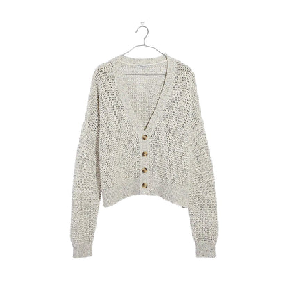 Madewell Cream Gray Marled Hartley Cardigan Sweater Womens Oversized XXSmall