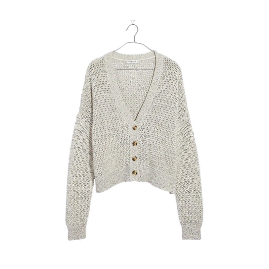 Madewell Cream Gray Marled Hartley Cardigan Sweater Womens Oversized XXSmall