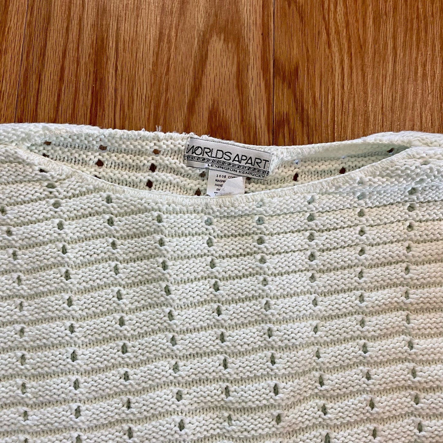 Worlds Apart White Minimalist Knit Sweater Womens Small
