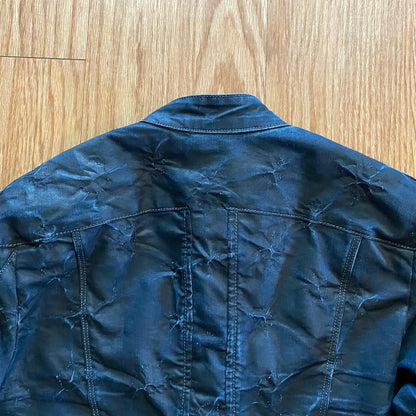 Aventures des Toiles Distressed Blue Denim Jacket Womens 38 Medium