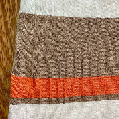 Cupio Tan White Striped Sweater Top Womens Medium