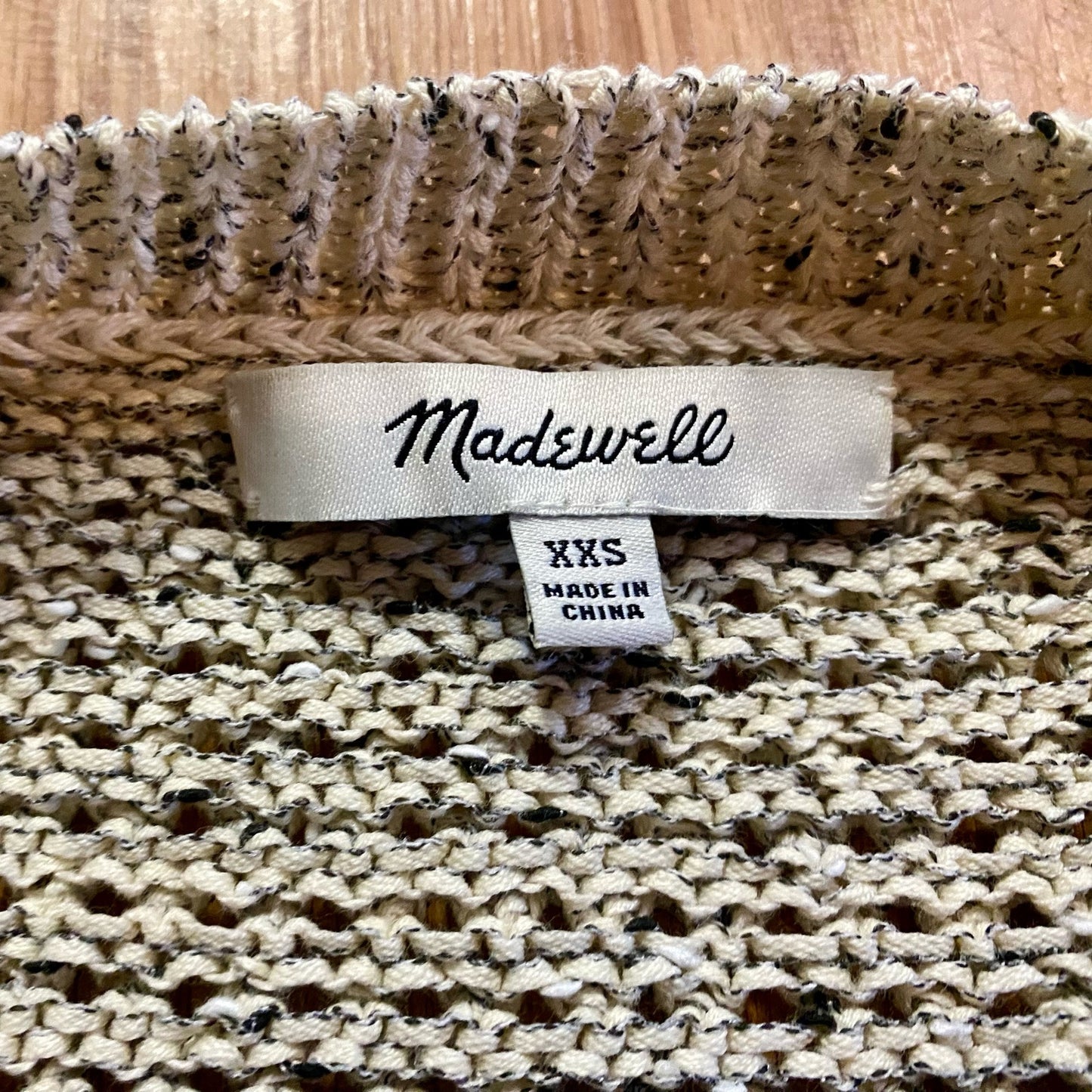 Madewell Cream Gray Marled Hartley Cardigan Sweater Womens Oversized XXSmall