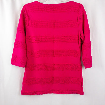 Joseph A Pink Ruffle Maximalist Blouse Top Womens Small
