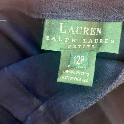 Lauren Ralph Lauren Vintage Navy Blue High Rise Wool Midi Skirt Womens 12 Petite