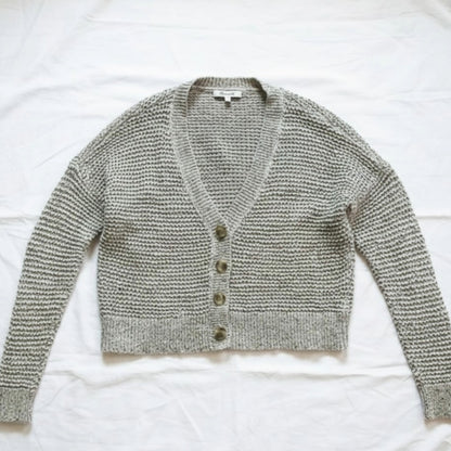 Madewell Cream Gray Marled Hartley Cardigan Sweater Womens Oversized XXSmall