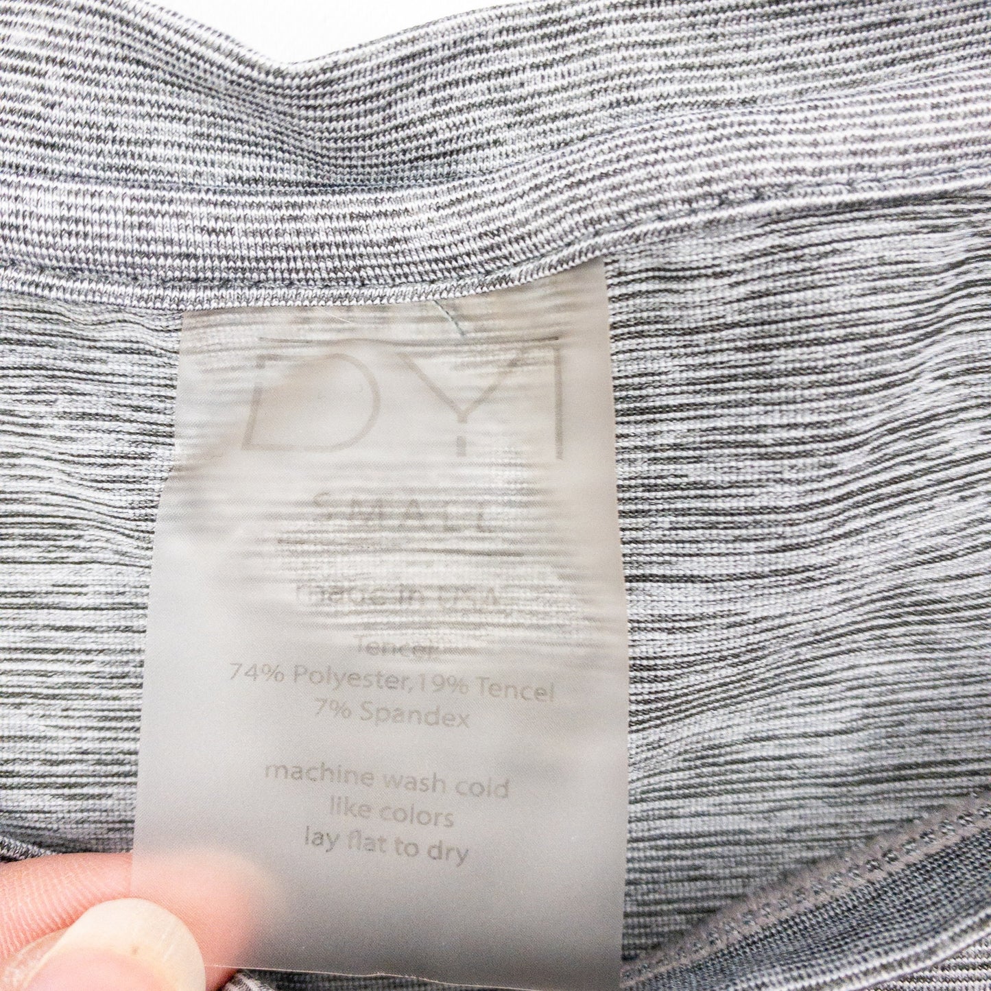 DYI Gray Striped Open Back Athletic Tank Top Womens Small