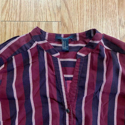 Forever 21 Striped Red White Blouse Shirt Top Womens Medium