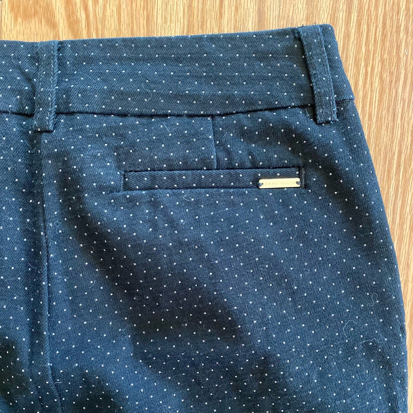 Anne Klein Slim Black White Polka Dot Chino Ankle Pants Womens 4