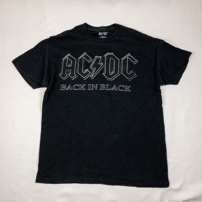 AC/DC Back in Black Graphic T Shirt Band Tee Mens Large