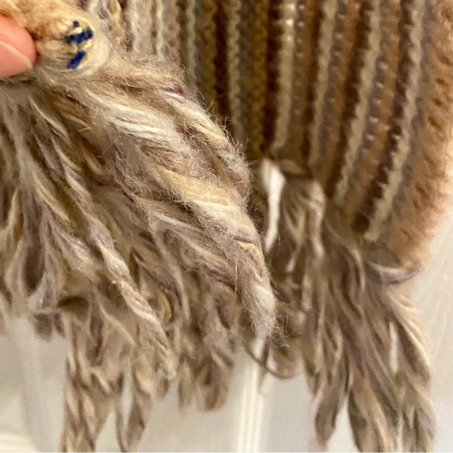 Aris Tan Striped Knit Tassel Scarf Unisex Womens One Size