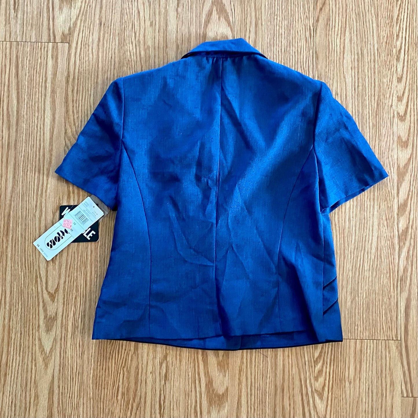 Perceptions Vintage Blue Short Blazer Jacket Womens 14 Large