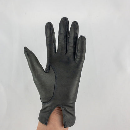 Fownes Vintage Dark Gray Leather Gloves Womens Medium 7
