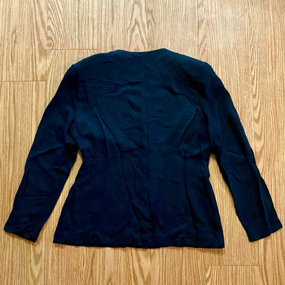 Lori Snyder Dani Max Vintage Black Striped Blazer Jacket Womens Medium / Large