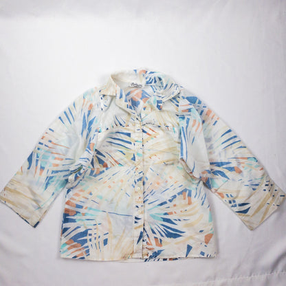 Partners Vintage Hawaiian Blue White Shirt Mens Medium Unisex Womens Large