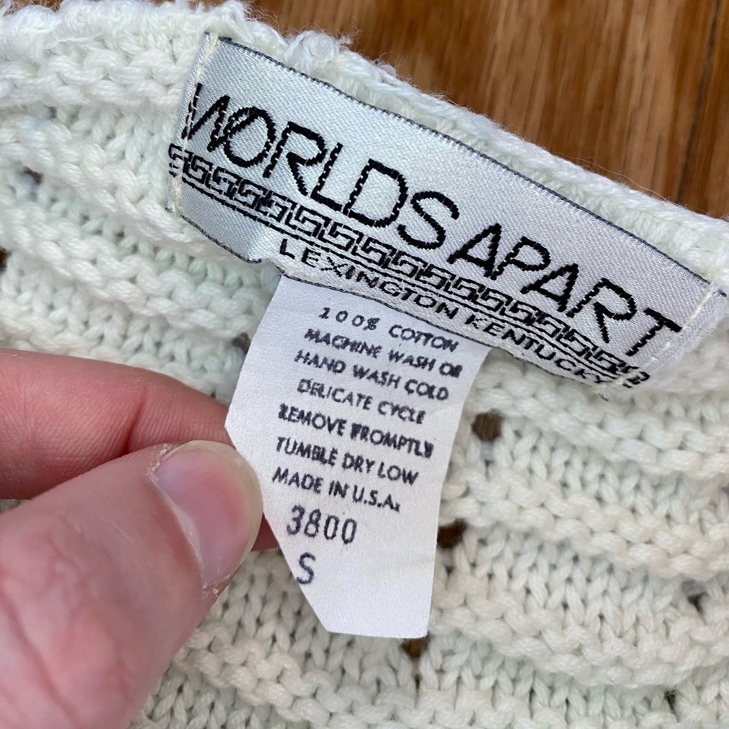 Worlds Apart White Minimalist Knit Sweater Womens Small