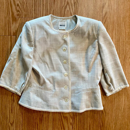 Leslie Fay Suits Vintage Gray Checkered Jacket Blazer Womens 8 Medium