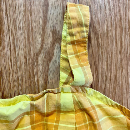 Arizona Jean Co Vintage Yellow Plaid Mini Jumper Dress Womens Small / Medium