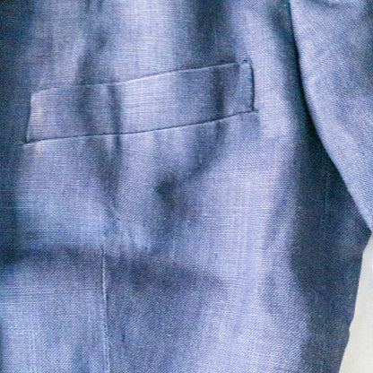 Ralph Lauren Black Label Vintage Blue Linen Blazer Jacket Womens 4-6 Small