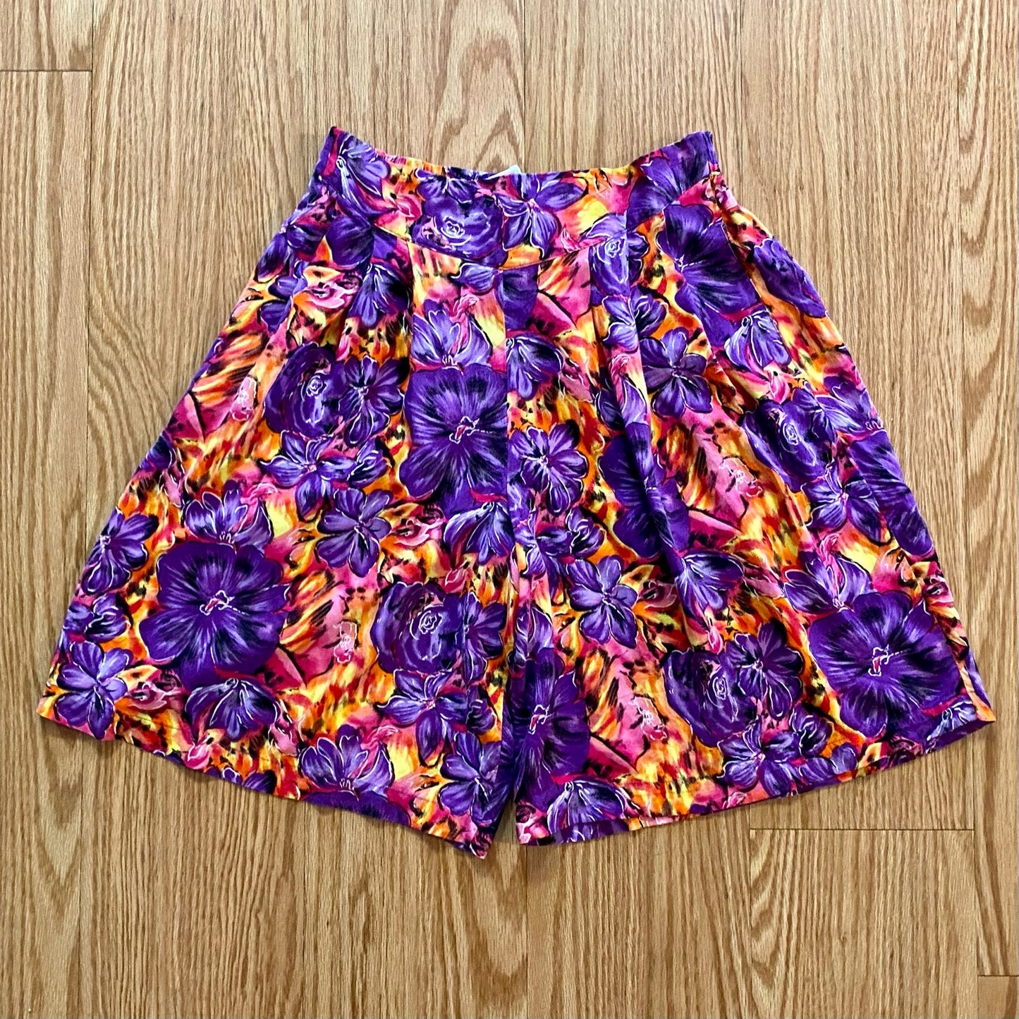 Label Noir Vintage Purple Tropical Hawaiian Baggy Shorts Womens Medium