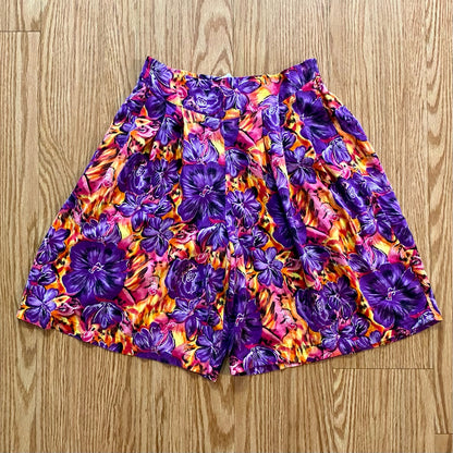 Label Noir Vintage Purple Tropical Hawaiian Baggy Shorts Womens Medium